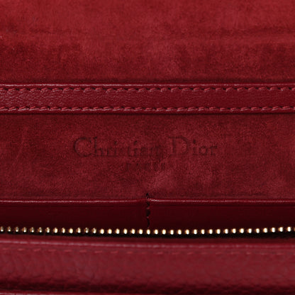 Christian Dior Grained Calfskin Diorama Wallet on Chain Pouch Burgundy 5 of 7