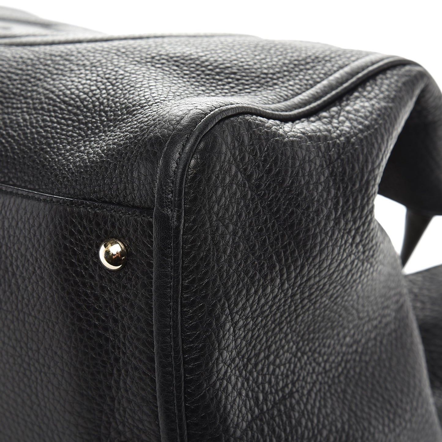Pebbled Calfskin Medium Soho Shoulder Bag Black
