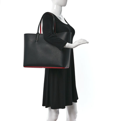 Christian Louboutin Calfskin Spikes East West Cabata Tote Black 2 of 12