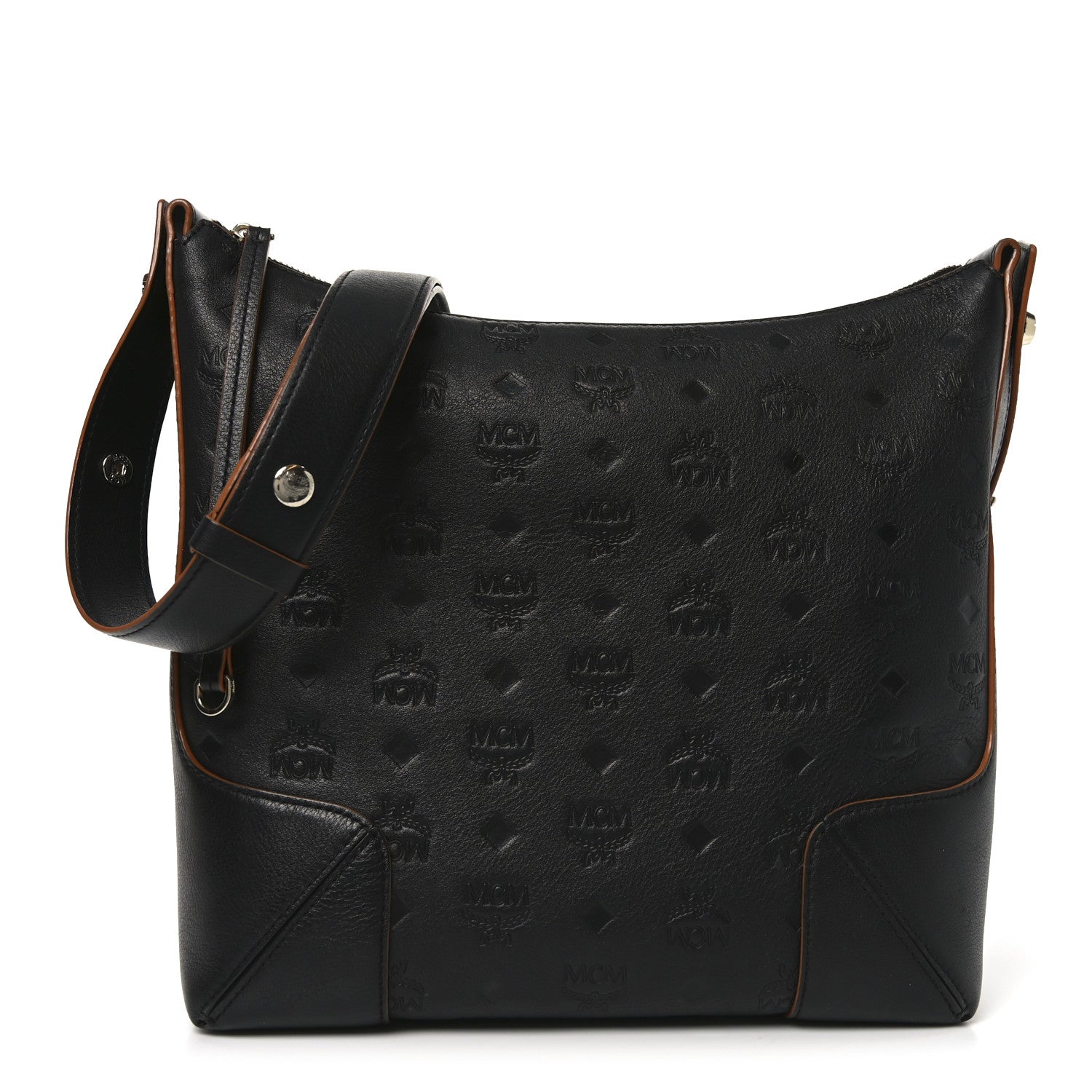 MCM Calfskin Ottomar Monogram Klara Medium Hobo Black 1 of 10
