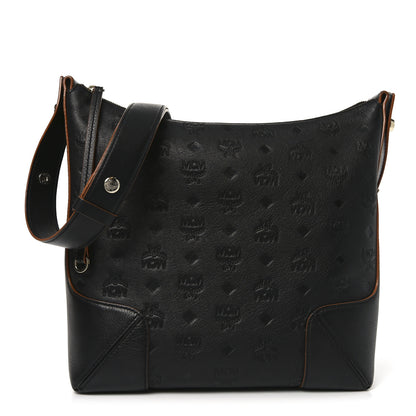MCM Calfskin Ottomar Monogram Klara Medium Hobo Black 1 of 10