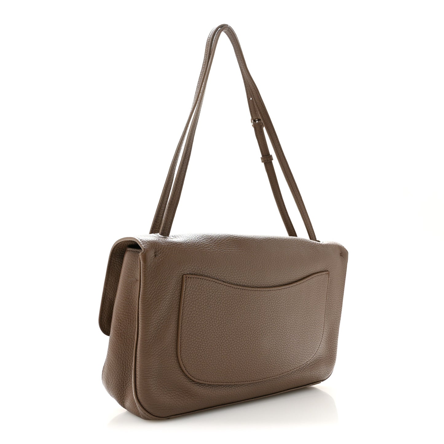 Grained Calfskin Small Souplissimo Maxi Flap Light Brown
