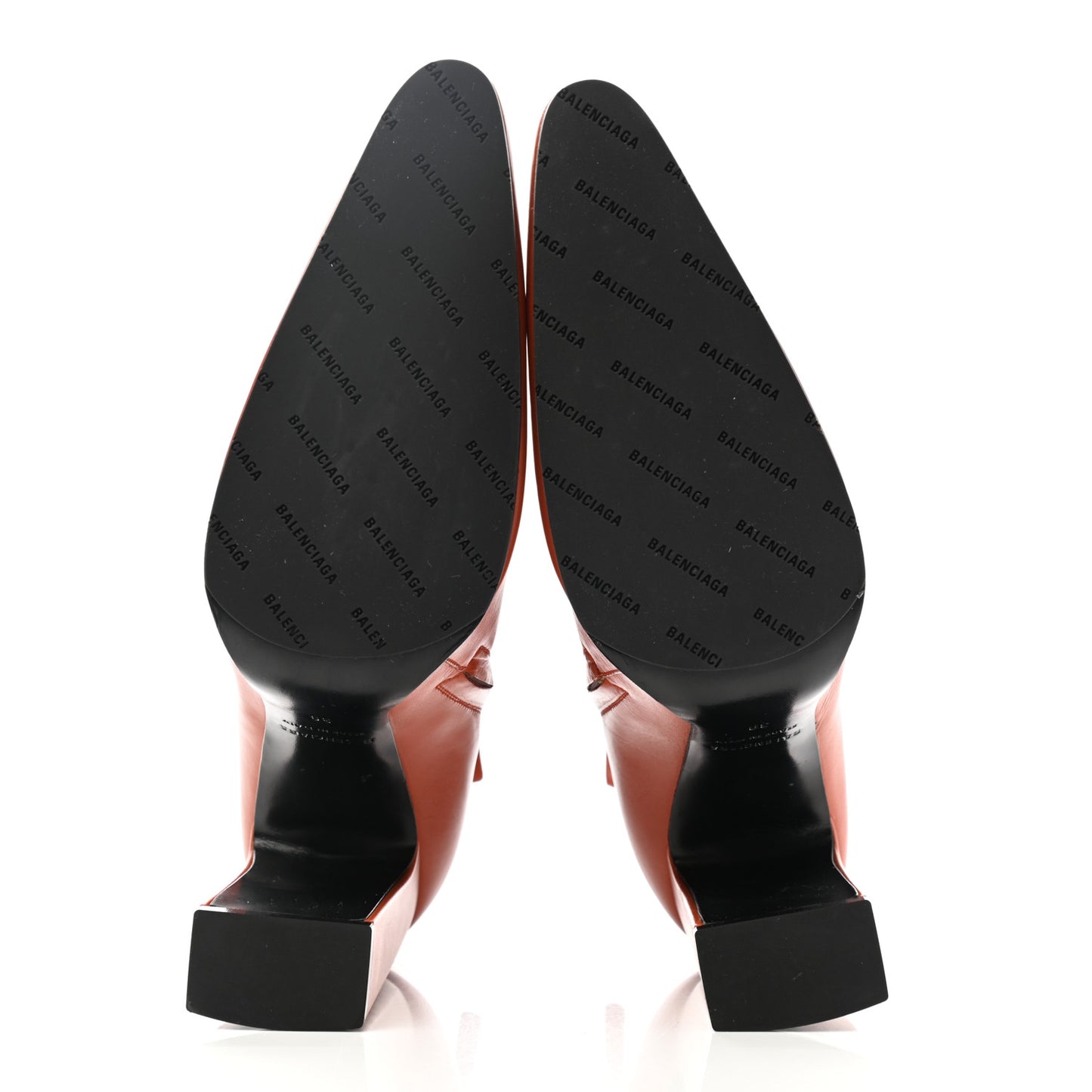Patinated Calfskin Round Toe 110 Booties 39 Orange