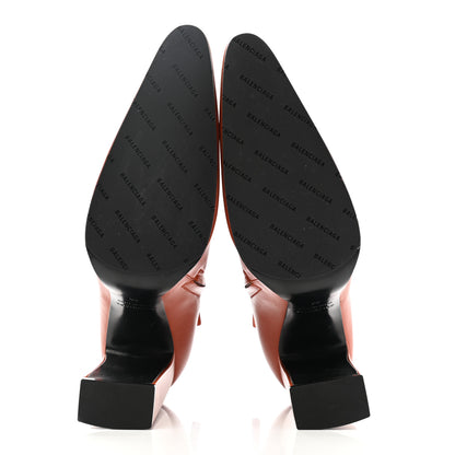 Balenciaga Patinated Calfskin Round Toe 110 Booties 39 Orange 5 of 8
