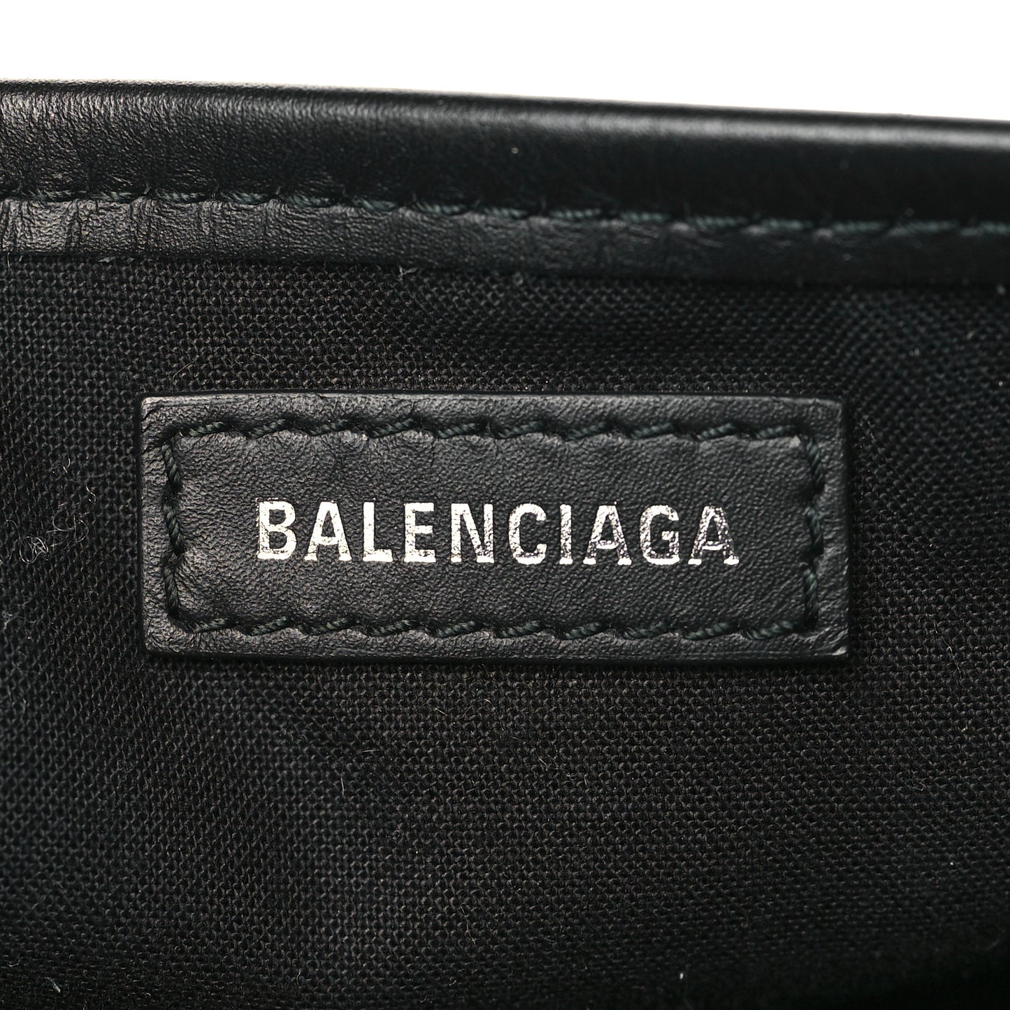 Cotton Canvas Calfskin Logo Print Navy Cabas XS Black White