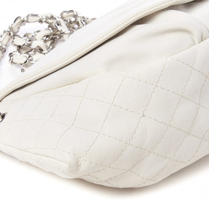 Chanel Caviar Half Moon Large Flap White 6 of 9