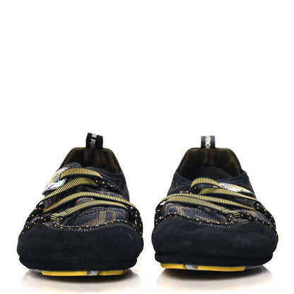 Fendi X SARAH COLEMAN Suede Mesh Satin FF Vertigo Womens Flex Sneakers 40 Black Tobacco Moro 3 of 9