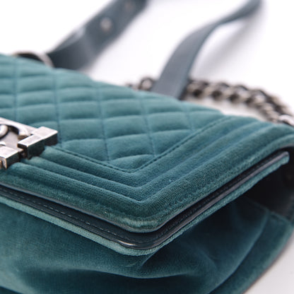 Chanel Velvet Quilted Small Boy Flap Turquoise 18 of 22