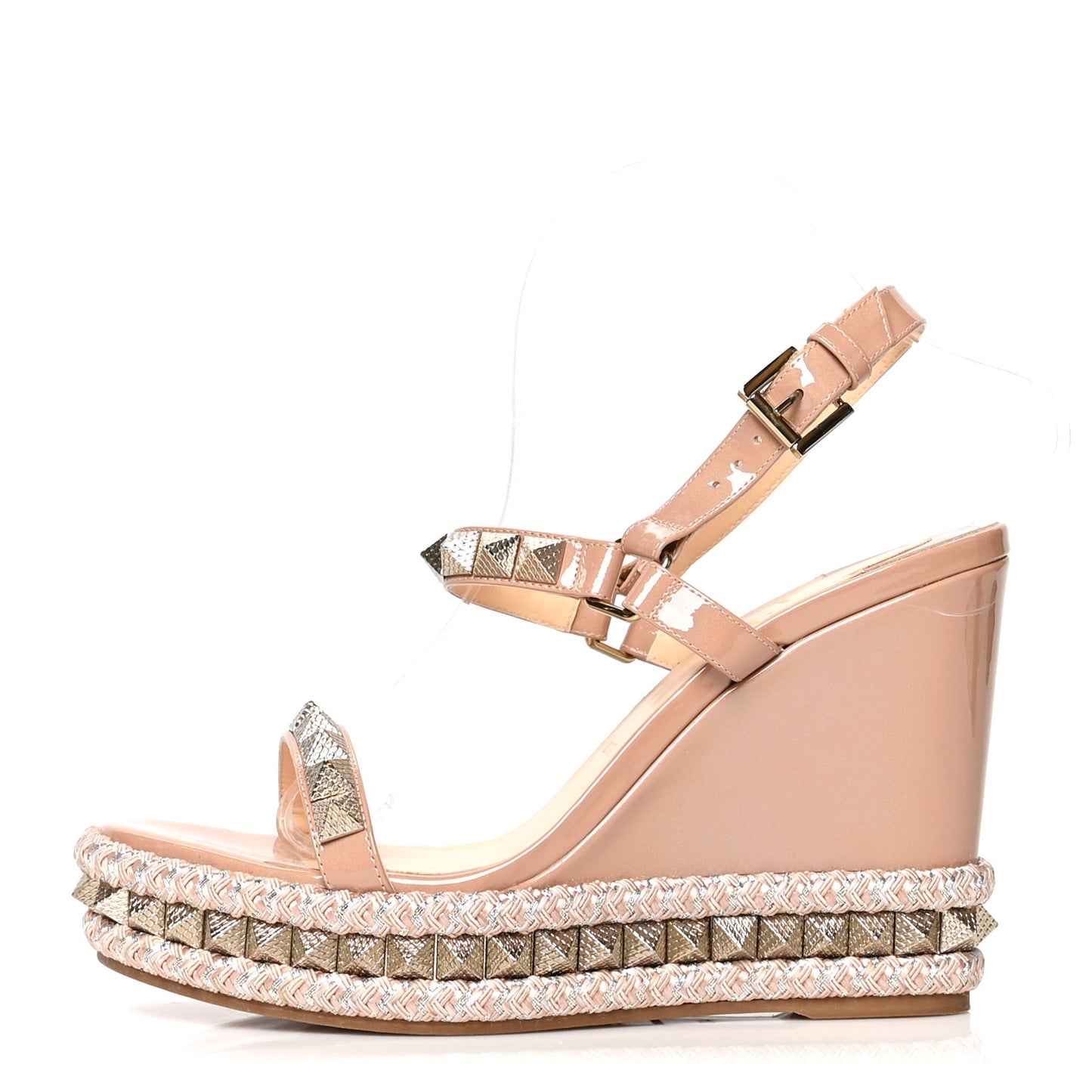 Patent Pyraclou 110 Wedge Sandals 40 Nude