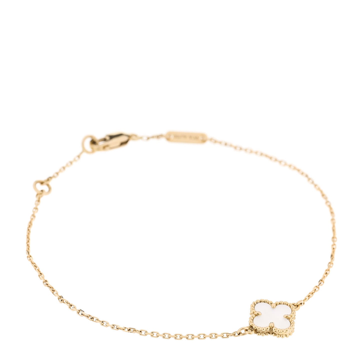 18K Yellow Gold Mother of Pearl Sweet Alhambra Bracelet