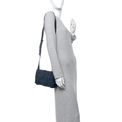 Bottega Veneta Lambskin Maxi Intrecciato Urban Stitch Cassette Crossbody Bag Deep Blue 2 of 10