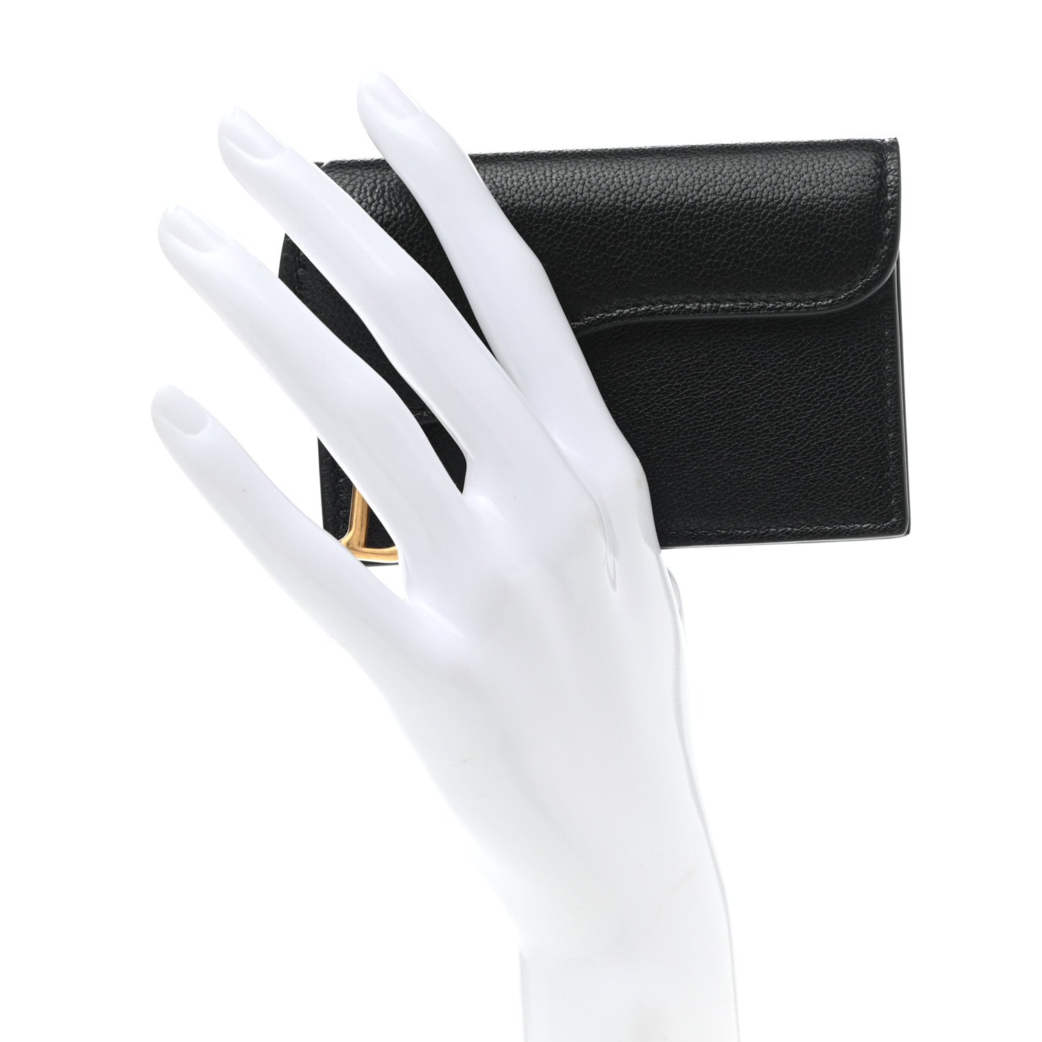 Christian Dior Goatskin Saddle Card Holder Black 2 of 8