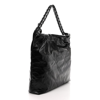 Chanel Shiny Calfskin Quilted Large Chanel 22 So Black 3 of 10
