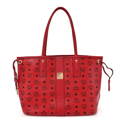 MCM Visetos Medium Liz Reversible Shopper Tote Ruby Red 1 of 18