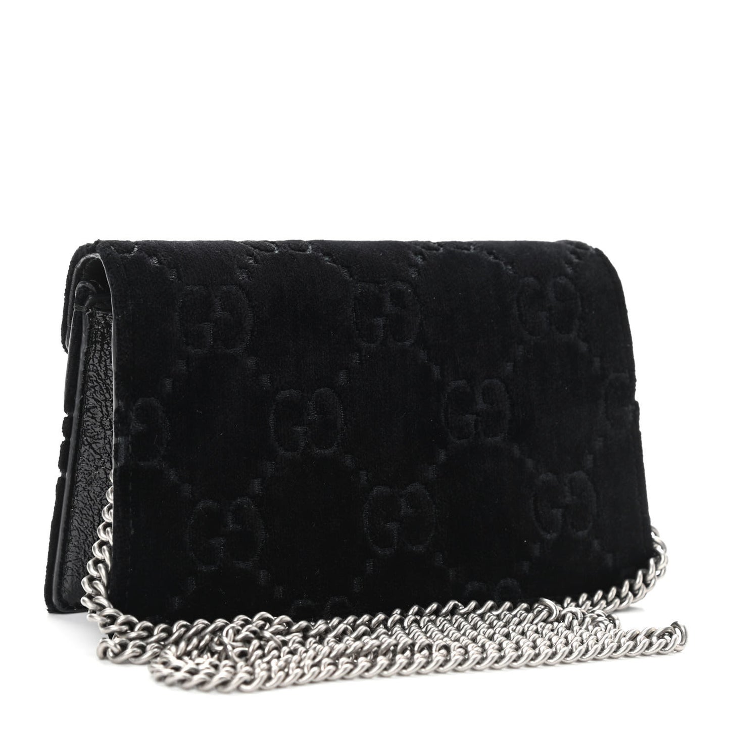 Velvet GG Monogram Super Mini Dionysus Shoulder Bag Black