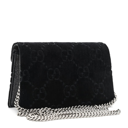 Gucci Velvet GG Monogram Super Mini Dionysus Shoulder Bag Black 3 of 10