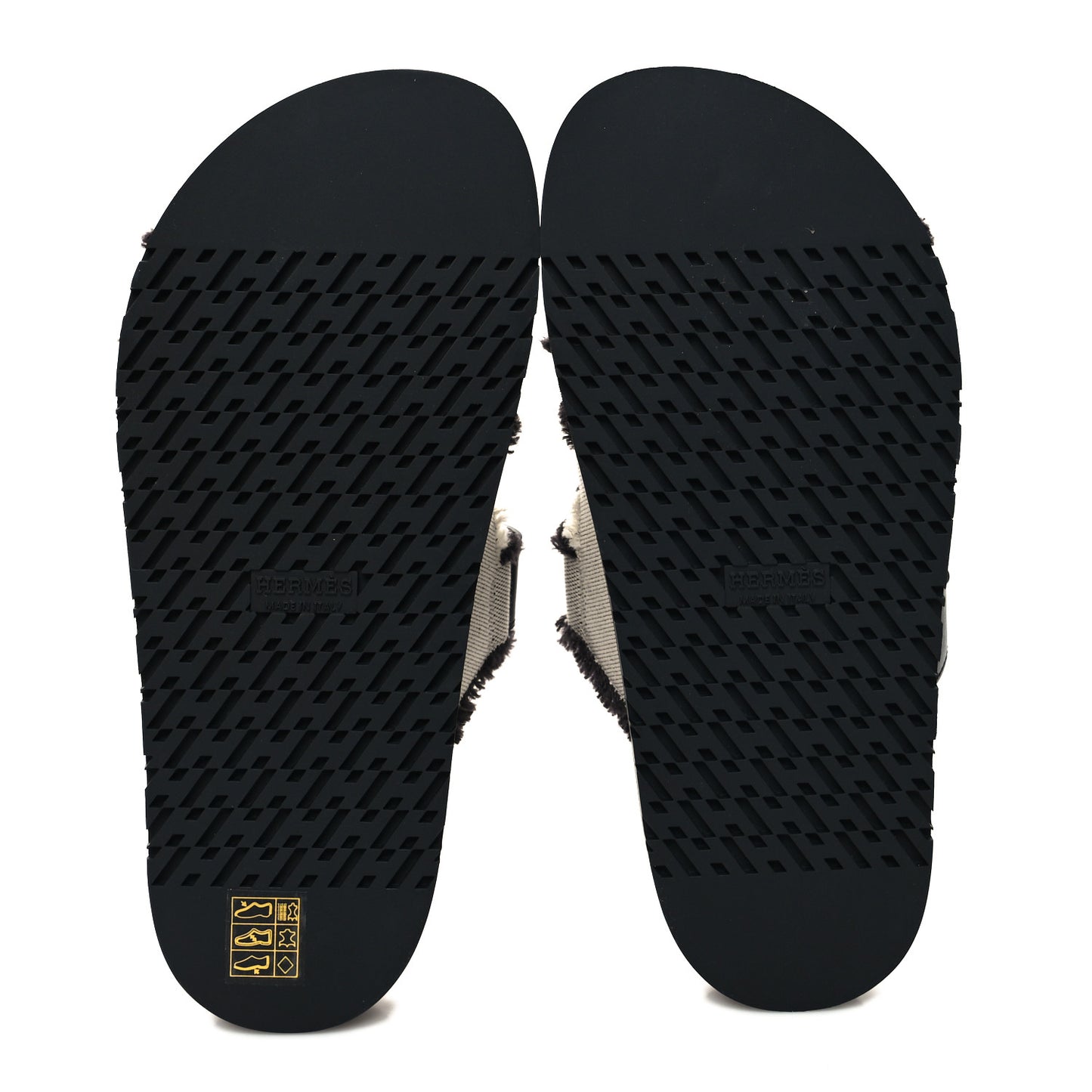 Techno Fringed H Canvas Caflskin Womens Chypre Sandals 37 Prunoir Black