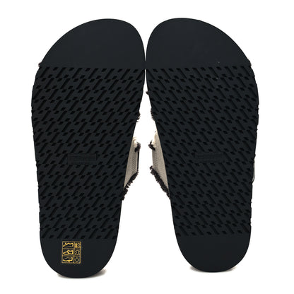 Hermes Techno Fringed H Canvas Caflskin Womens Chypre Sandals 37 Prunoir Black 5 of 8