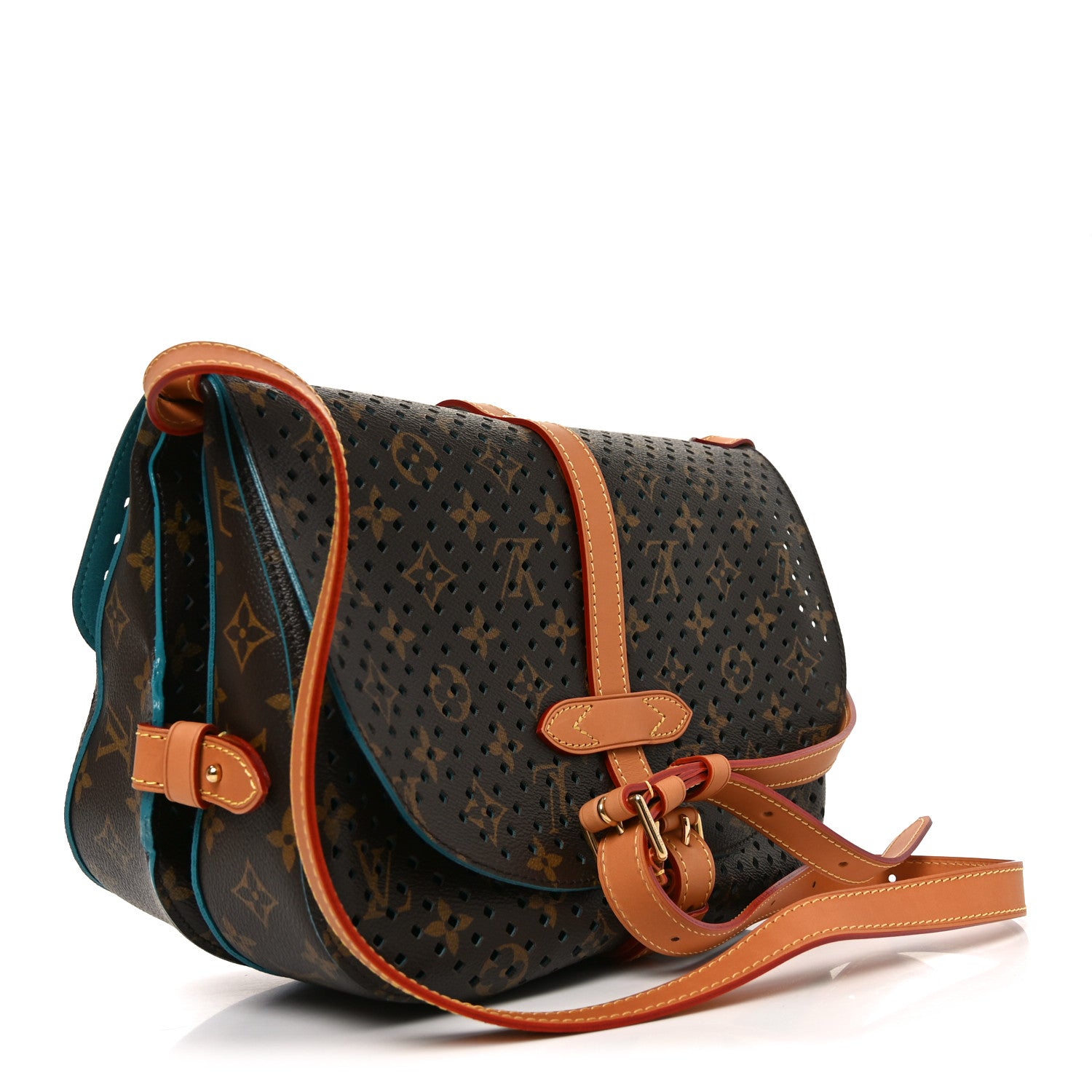 Louis Vuitton Monogram SC Flore Saumur Teal 3 of 9