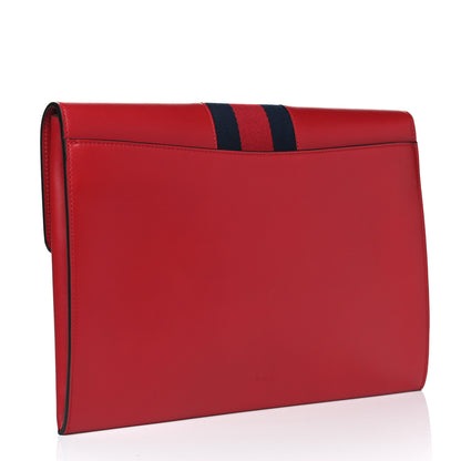 Gucci Calfskin Maxi Sylvie Clutch Red 2 of 4
