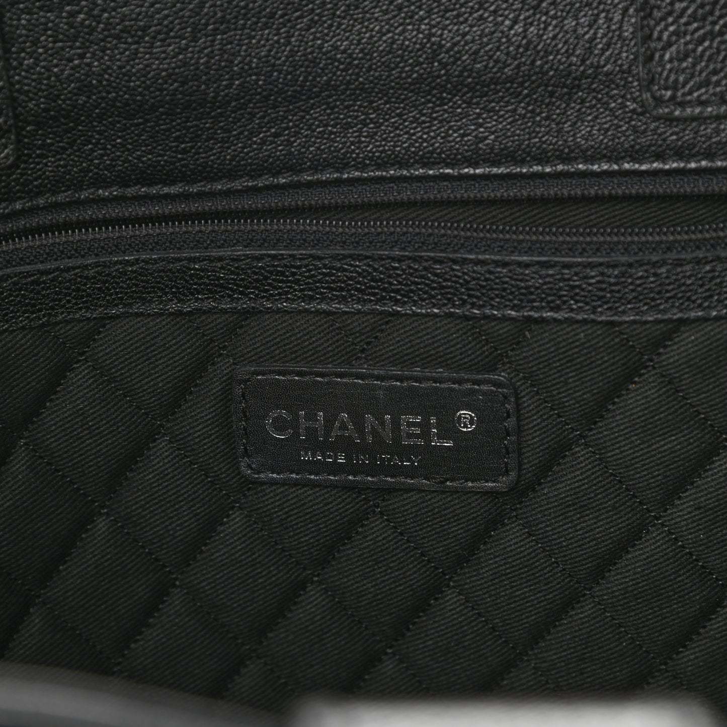 Goatskin Perforated Large CC Tote Black