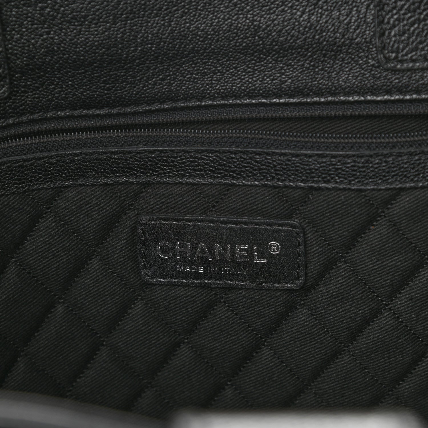 Chanel Goatskin Perforated Large CC Tote Black 6 of 13
