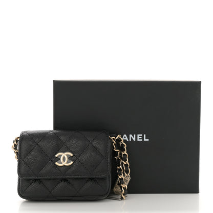 Chanel Caviar Quilted Belt Bag With Charms On Chain Black 11 of 11