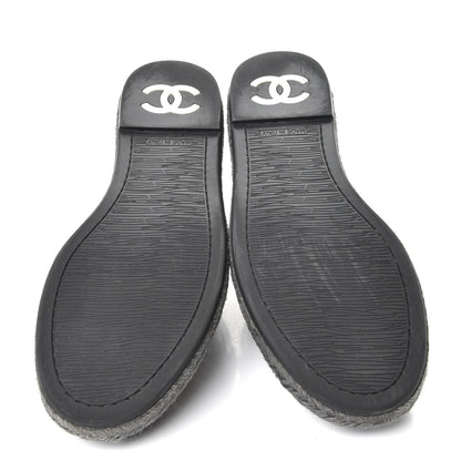 Chanel Patent Calfskin CC Mocassin Loafer Espadrilles 38 Black 5 of 10