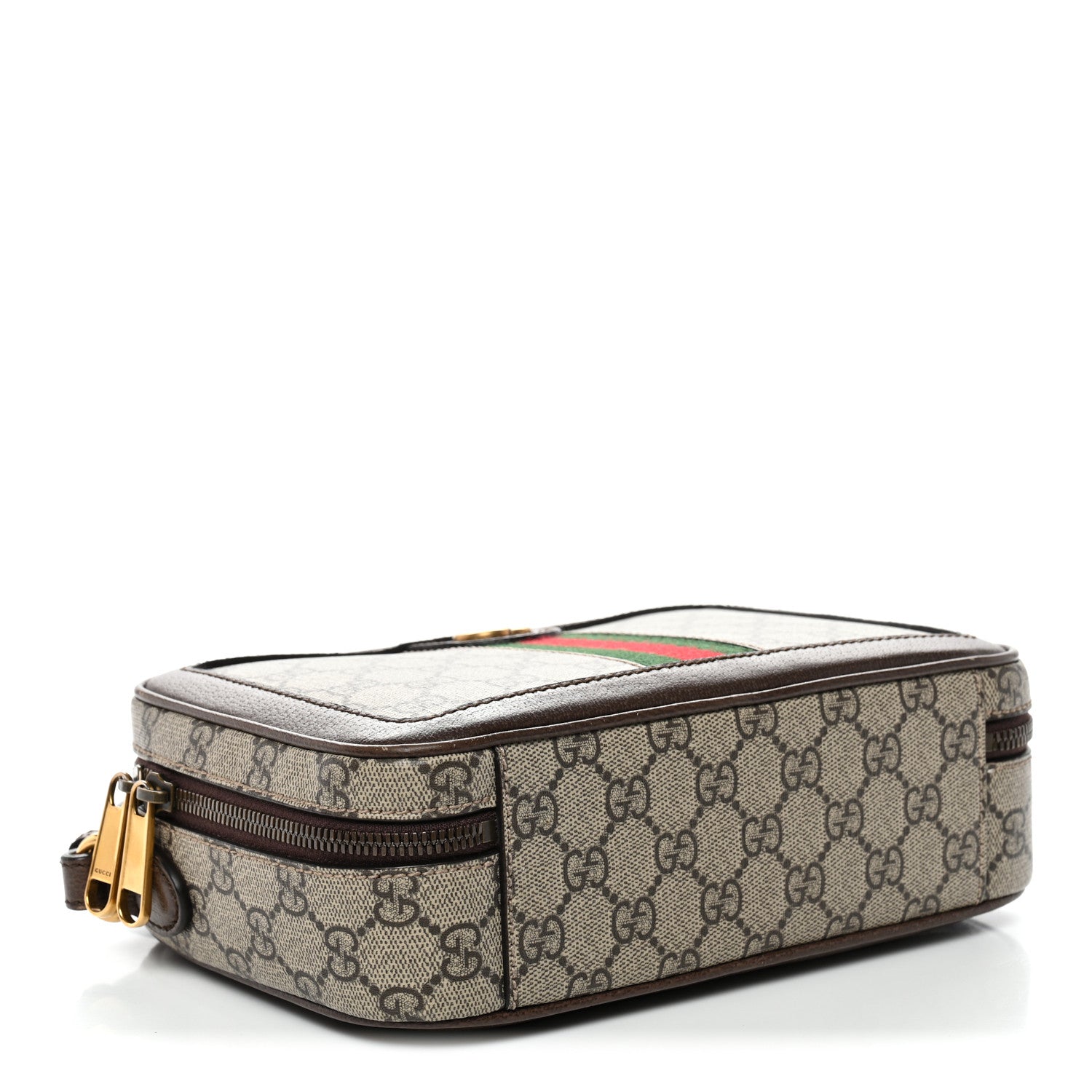 Gucci GG Supreme Monogram Web Small Ophidia Top Handle Shoulder Bag Brown 4 of 10