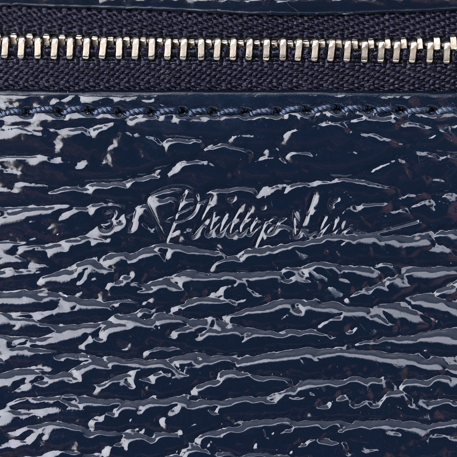 3.1 Phillip Lim Textured Patent Mini Pashli Satchel Navy 6 of 9