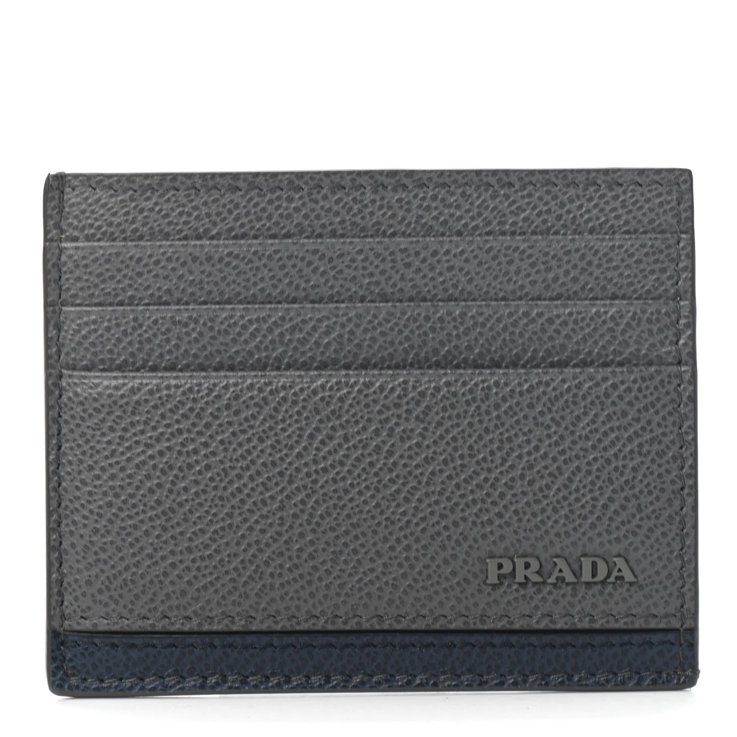 Prada Vitello Micro Grain Card Holder Mercurio Baltico 1 of 4