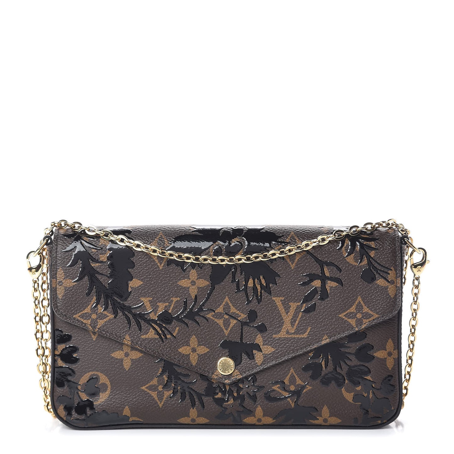 Monogram Blossom Pochette Felicie Chain Wallet Black