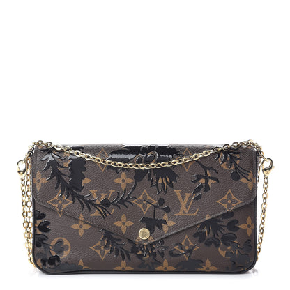 Louis Vuitton Monogram Blossom Pochette Felicie Chain Wallet Black 1 of 13