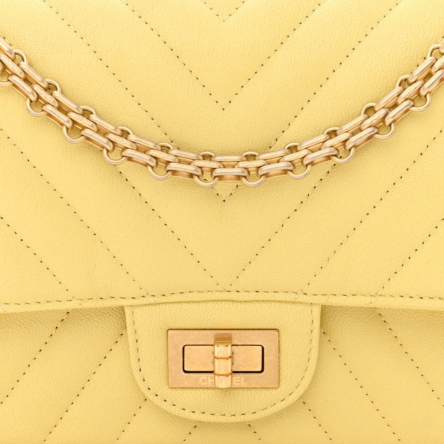 Sheepskin Chevron Quilted 2.55 Reissue 225 Flap Yellow