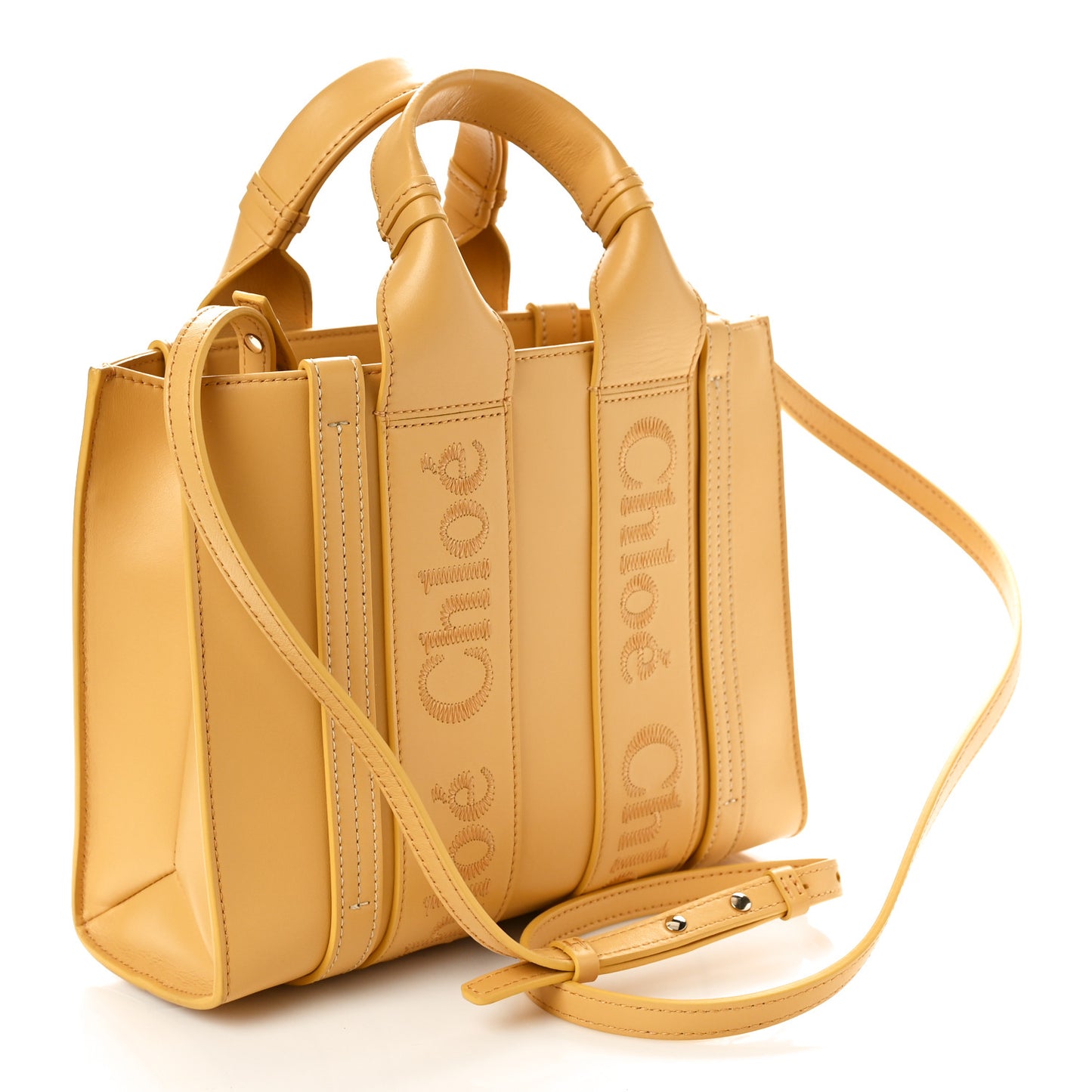 Calfskin Small Woody Tote Honey Gold