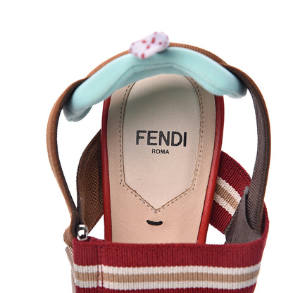 Fendi Technical Mesh FF Colibri High-Heel Slingback Pumps 36.5 Tobacco Moro Cipria Papavero Camelia 6 of 9