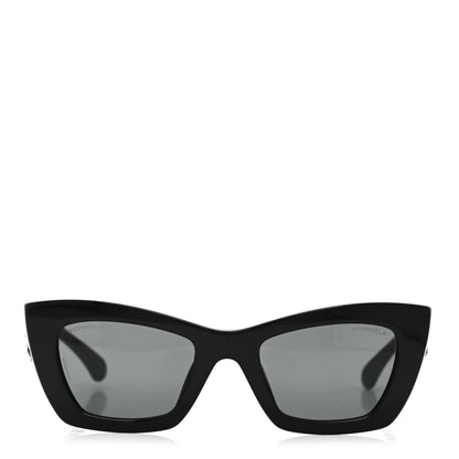 Chanel Acetate Tweed CC Cat Eye Sunglasses 71550A Black 2 of 7