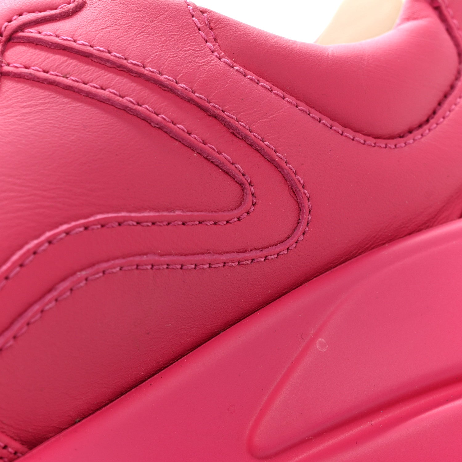 Gucci Calfskin Logo Womens Rhyton Sneakers 35 Box Pink 10 of 11