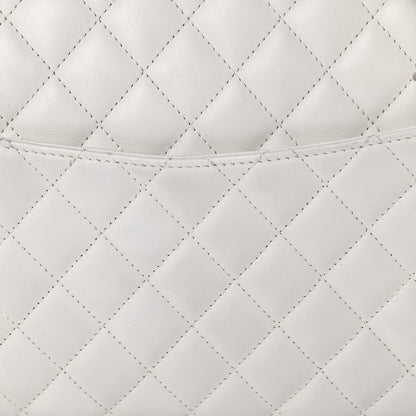 Chanel Calfskin Quilted Large Cambon Flap White Black 17 of 17