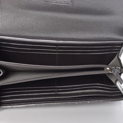 Chanel Metallic Calfskin Quilted Pixel Effect Large Flap Wallet Silver 12 of 15