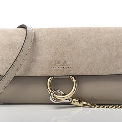 Chloe Suede Calfskin Mini Faye Shoulder Bag Motty Grey 8 of 11