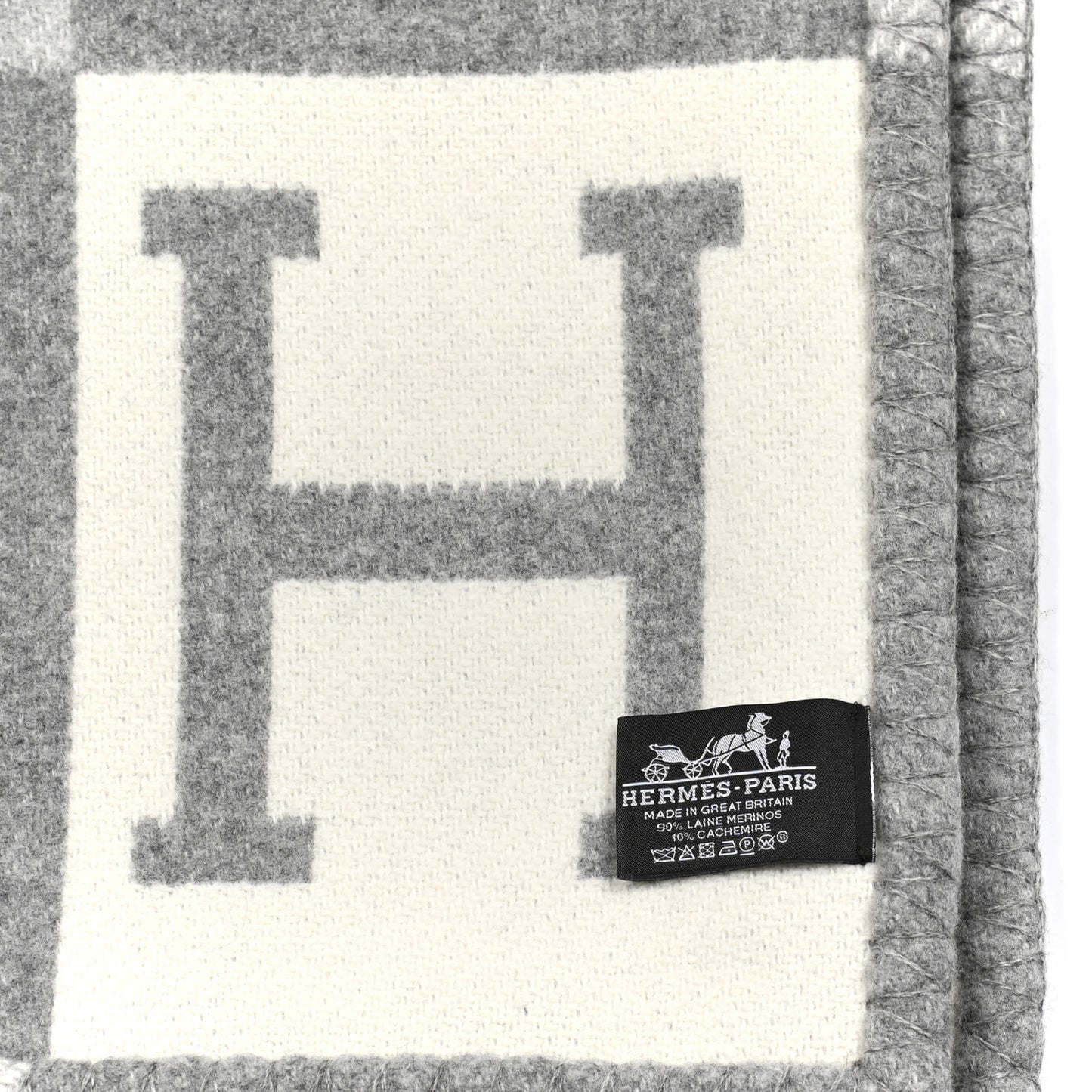 Wool Cashmere Avalon III Blanket Ecru Gris Clair