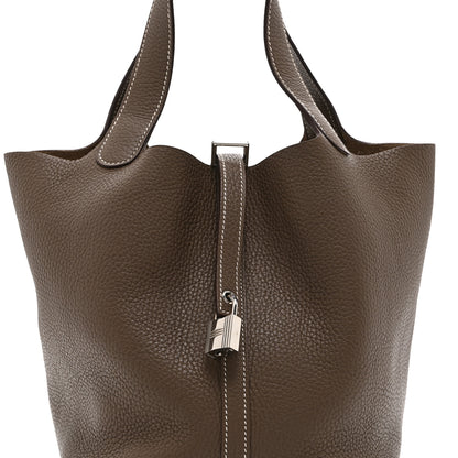 Hermes Taurillon Clemence Picotin Lock 22 MM Etoupe 8 of 10