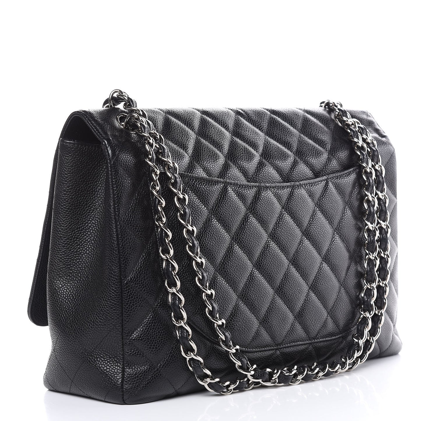Caviar Quilted Maxi Single Flap Black