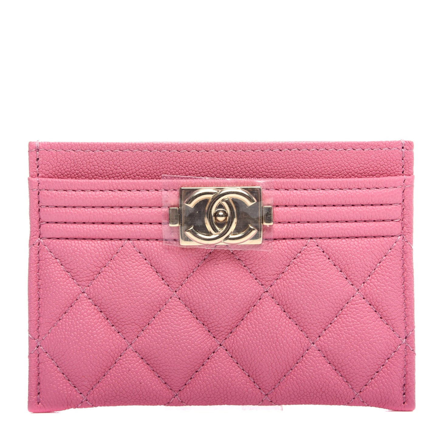 Caviar Quilted Boy Card Holder Pink