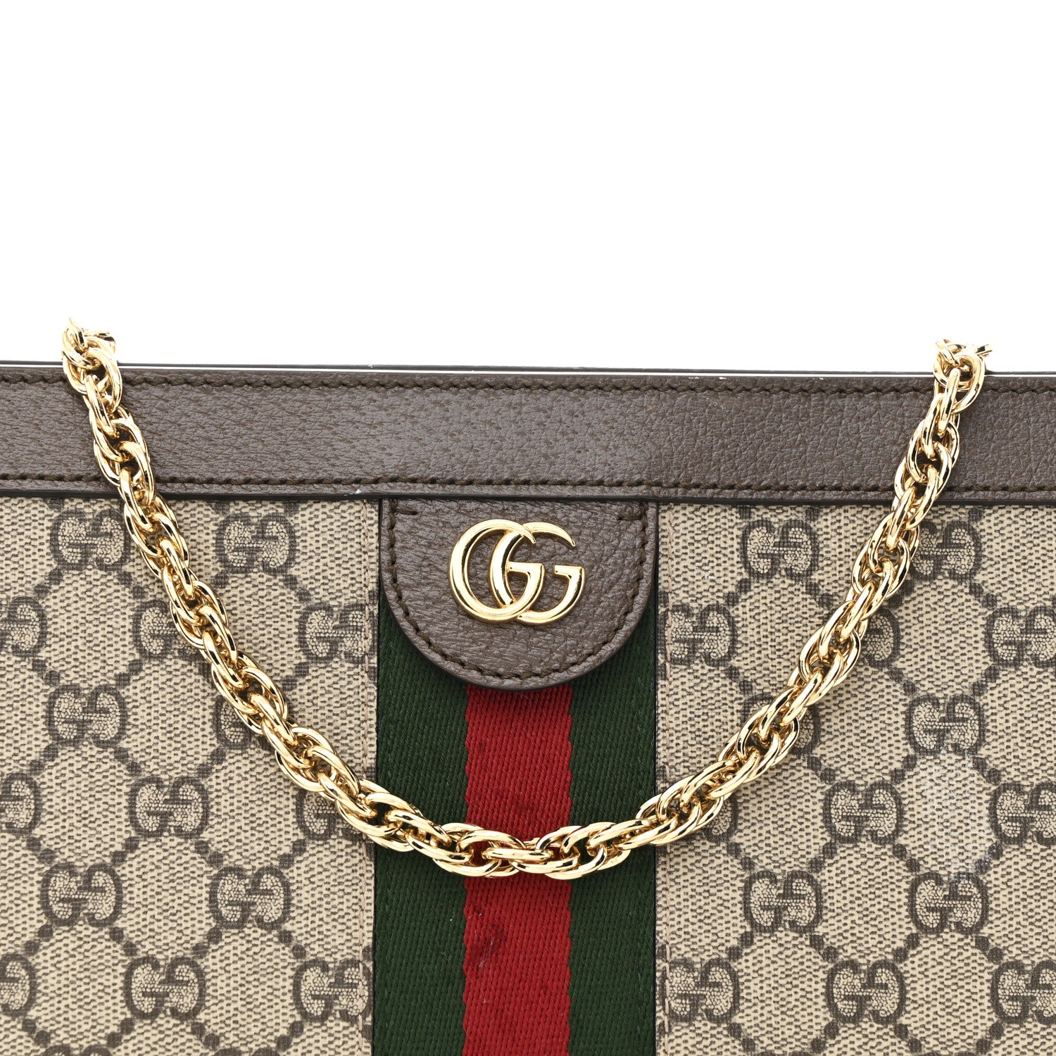 Gucci GG Supreme Monogram Web Small Ophidia Chain Shoulder Bag Brown 9 of 16