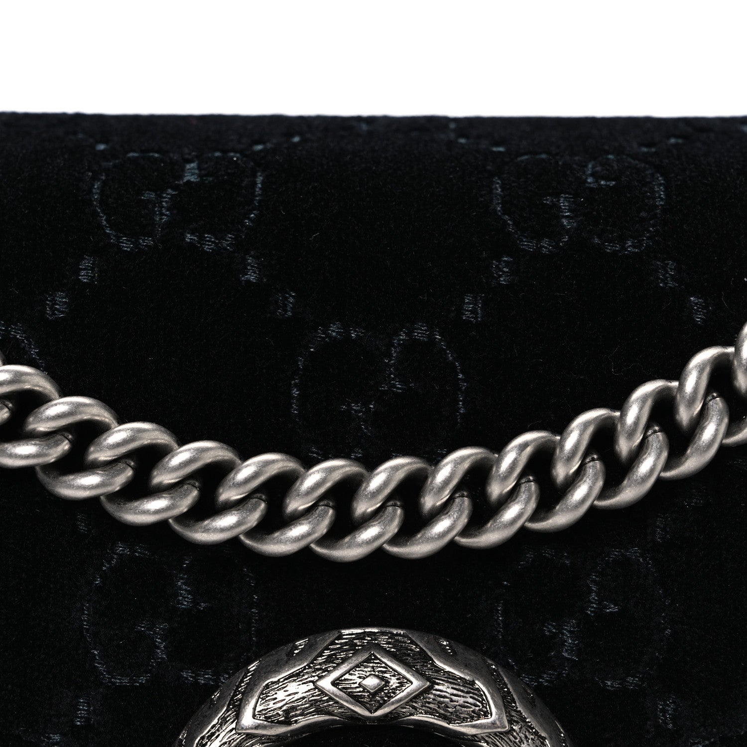 Gucci Velvet GG Monogram Small Dionysus Shoulder Bag Black 8 of 10