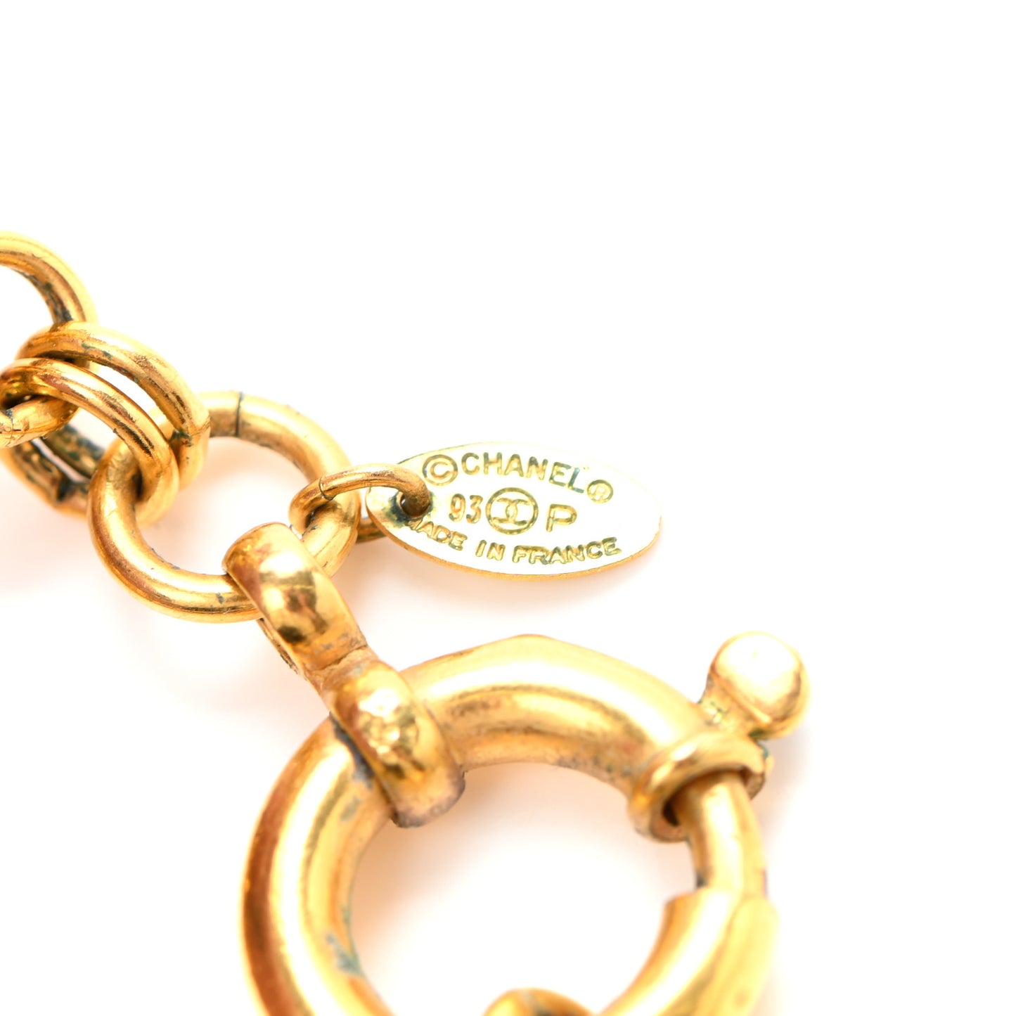 CC Mirror Long Necklace Gold