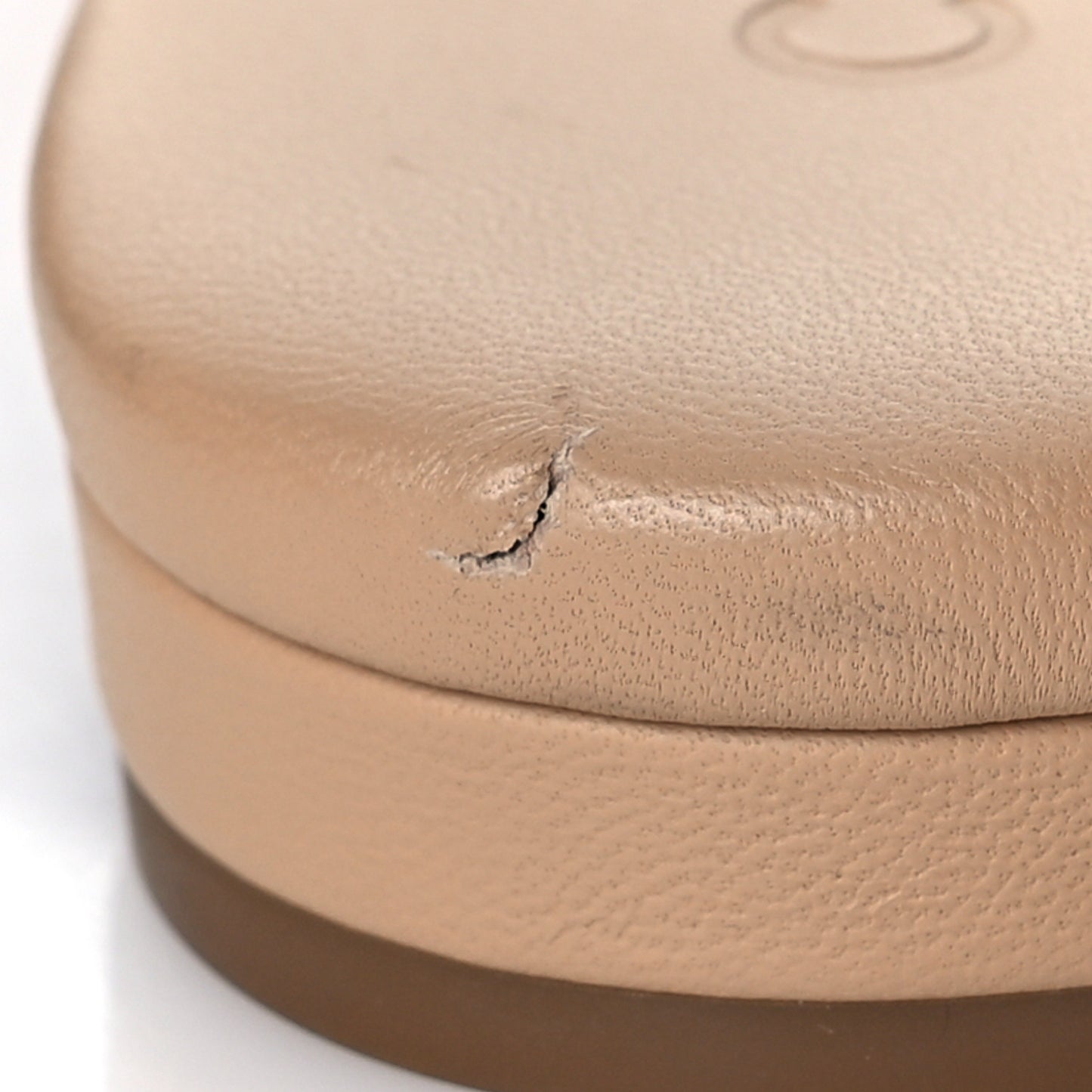 Lambskin Enamel CC Mules 36 Beige