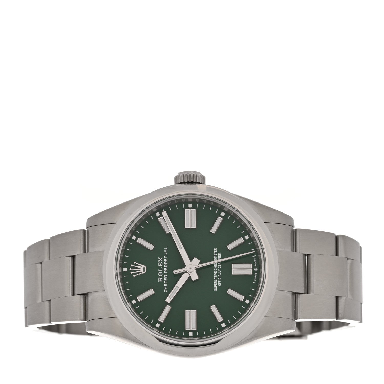 Rolex Stainless Steel 41mm Oyster Perpetual Watch Green 134300 2 of 5